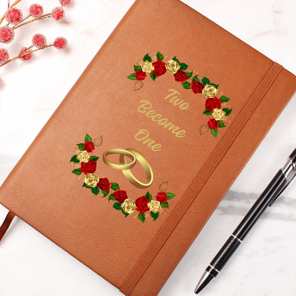Two Become One Vegan Leather Wedding Journal