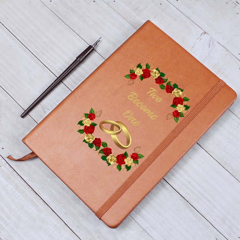 Two Become One Vegan Leather Wedding Journal