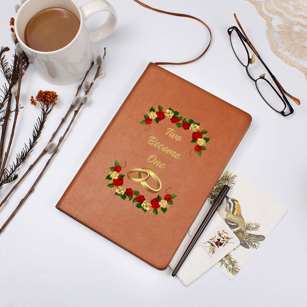 Two Become One Vegan Leather Wedding Journal