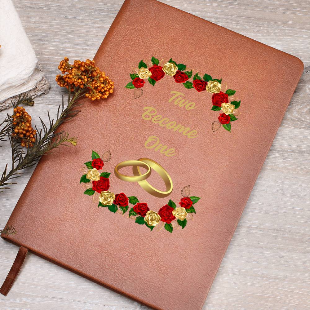 Two Become One Vegan Leather Wedding Journal