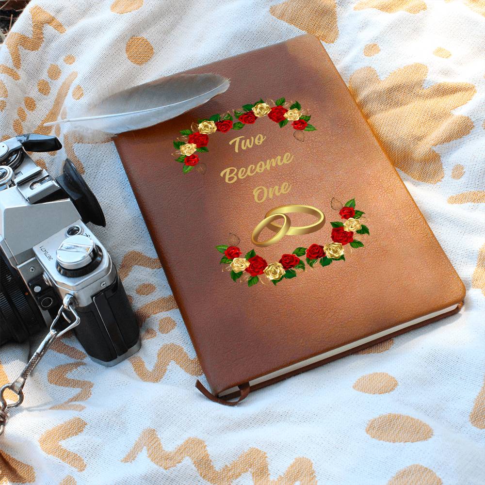 Two Become One Vegan Leather Wedding Journal