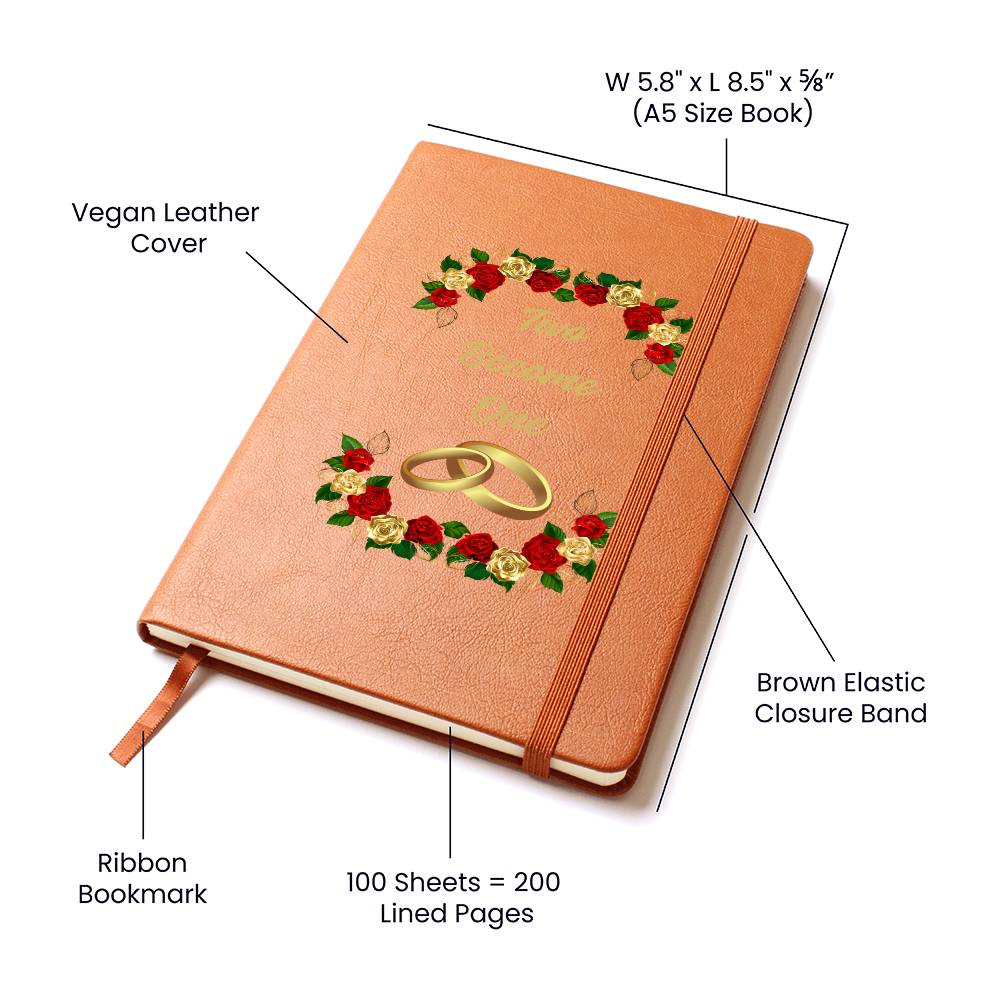 Two Become One Vegan Leather Wedding Journal
