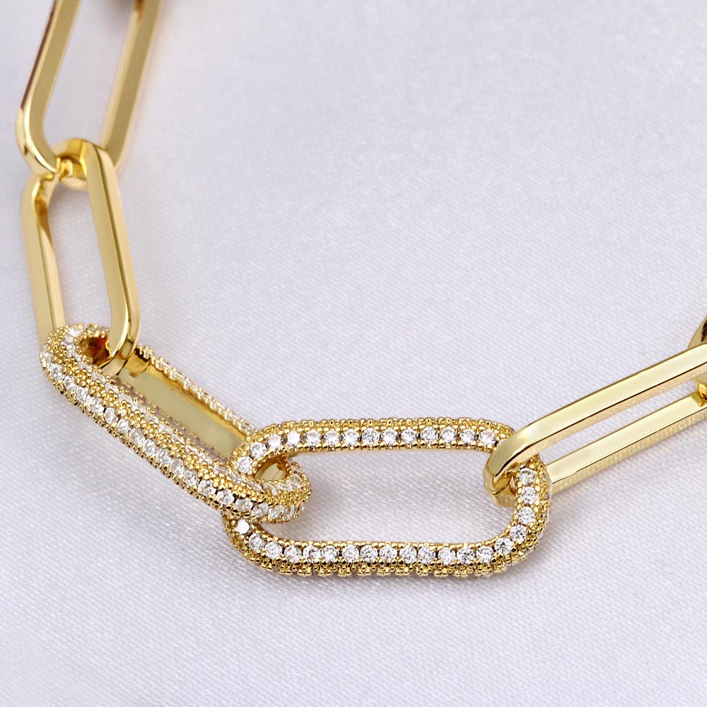 To My Wife "If I had my life..." Embellished Paperclip Chain Necklace With Premium Cubic Zirconia Crystals