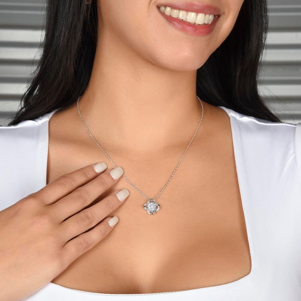 To Daughter From Dad "Life is filled with..." Love Knot Necklace