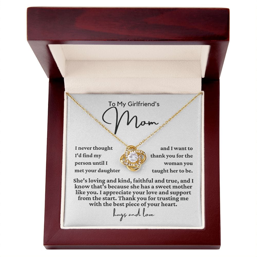 To Girlfriend's Mom "I never thought..." Love Knot Necklace