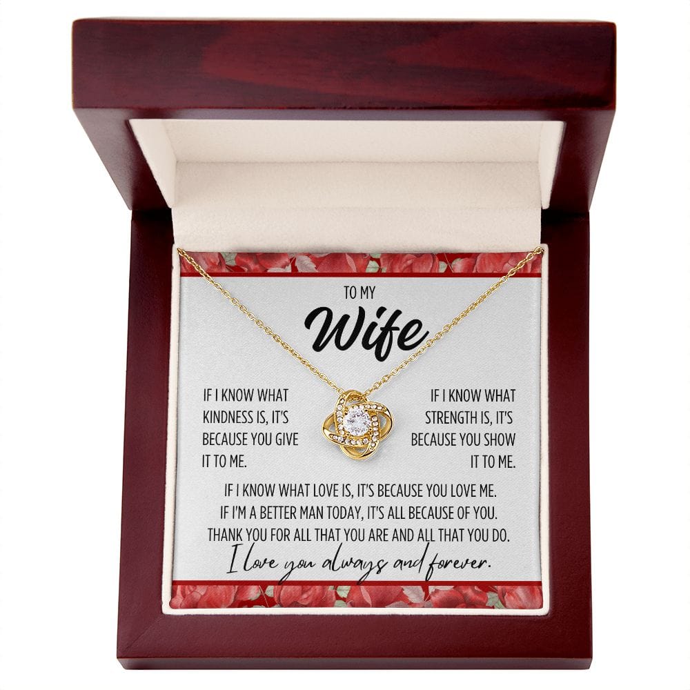To Wife From Husband "If I know..." Love Knot Necklace