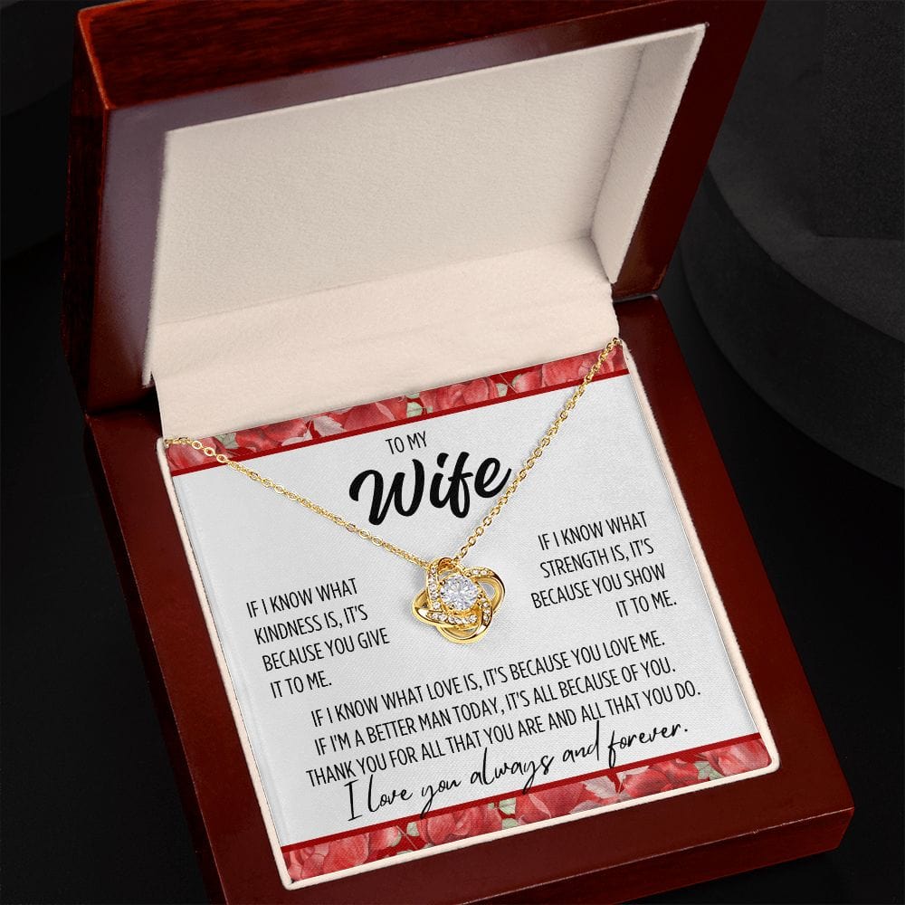 To Wife From Husband "If I know..." Love Knot Necklace