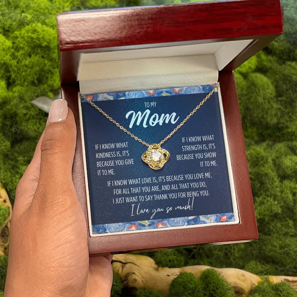 To My Mom "If I know..." Love Knot Necklace