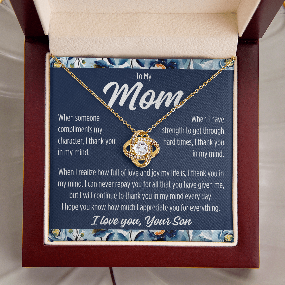 To Mom From Son "When someone..." Love Knot Necklace