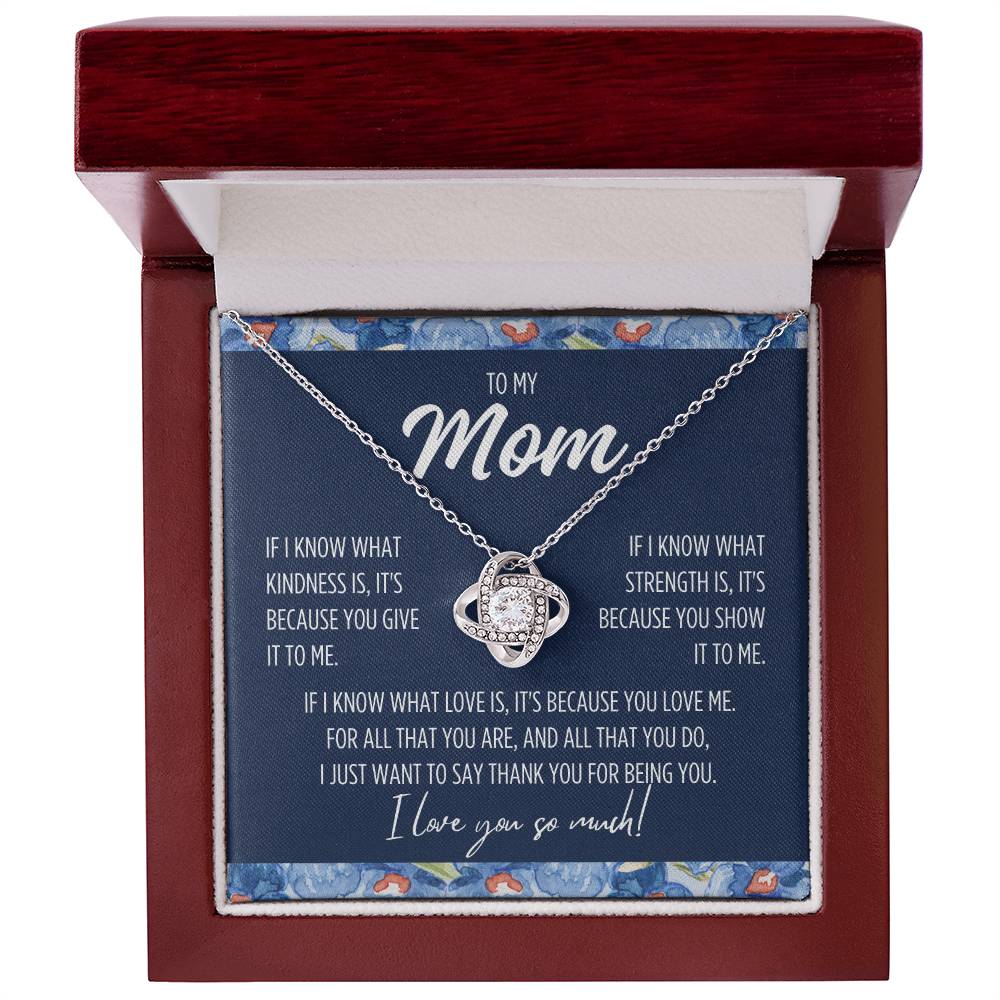 To My Mom "If I know..." Love Knot Necklace