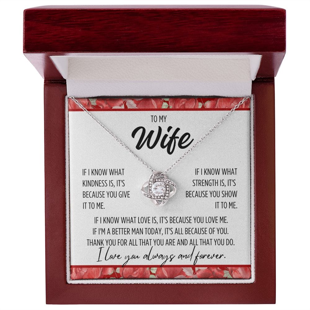 To Wife From Husband "If I know..." Love Knot Necklace