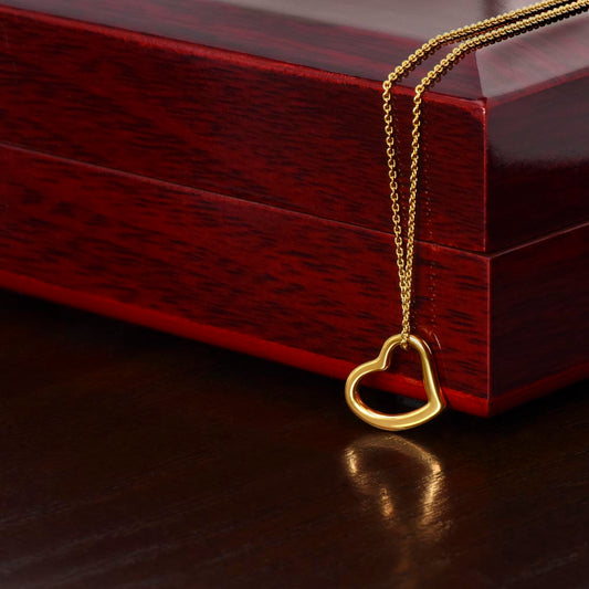 Dainty & Delicate Open Heart Pendant Necklace .925 Sterling Silver dipped in 18K Yellow Gold