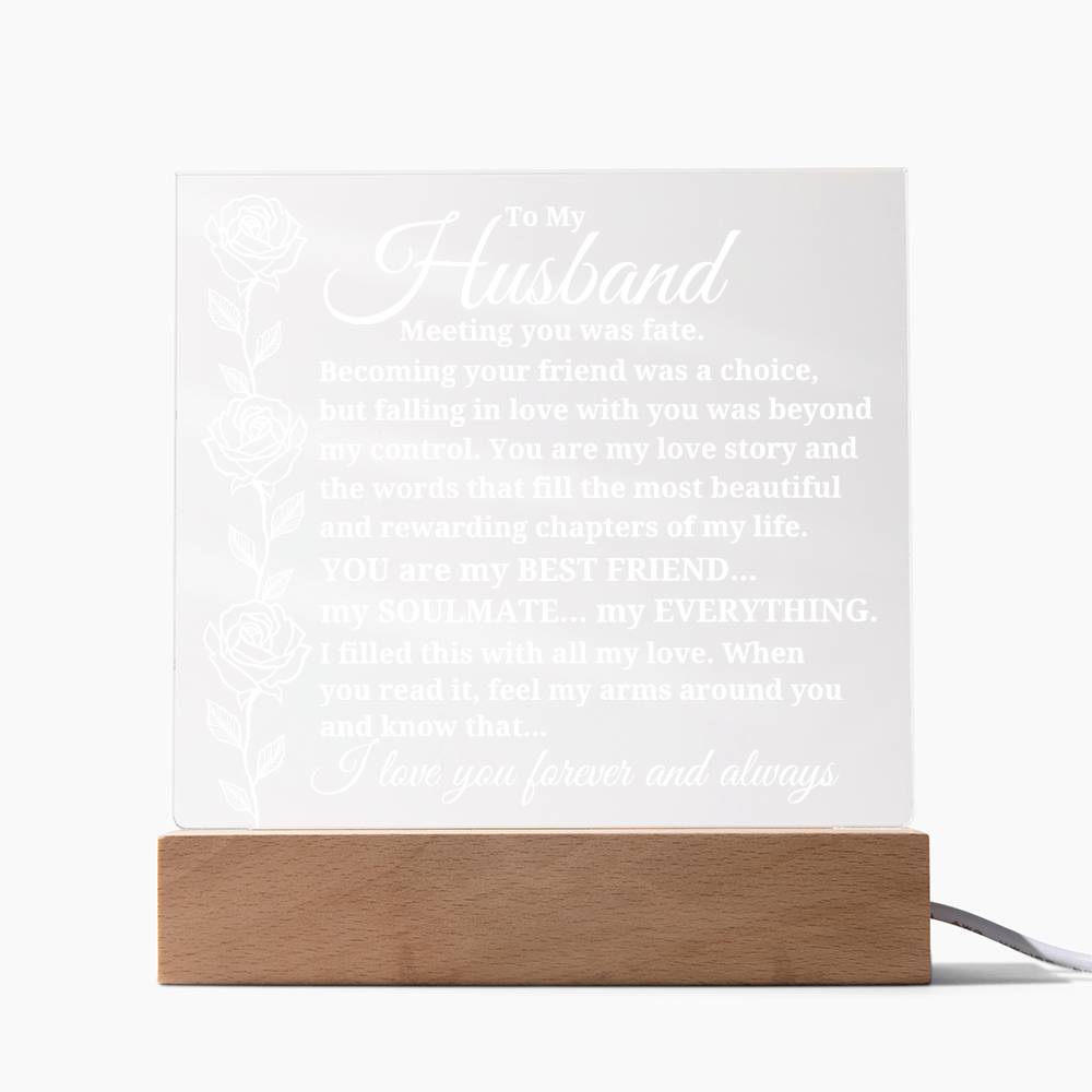 To My Husband "Meeting you was..." Acrylic Plaque