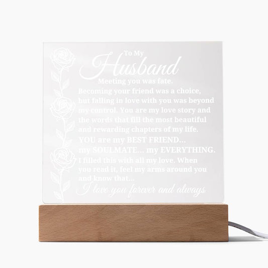 To My Husband "Meeting you was..." Acrylic Plaque