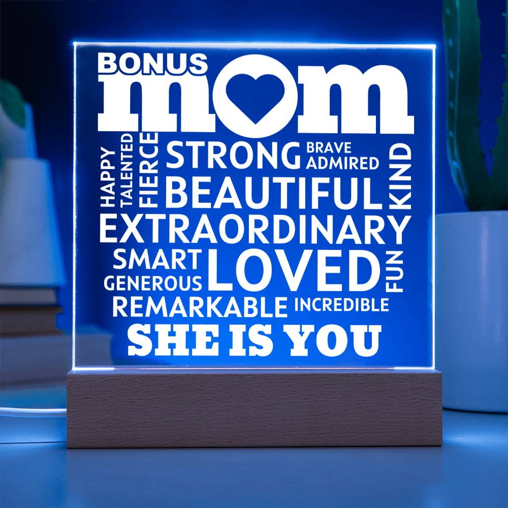 [Best Seller] Bonus MOM "She Is You" Acrylic Plaque With Lighted Base
