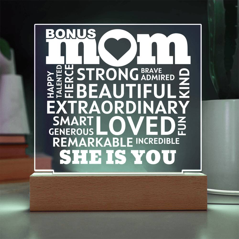 [Best Seller] Bonus MOM "She Is You" Acrylic Plaque With Lighted Base