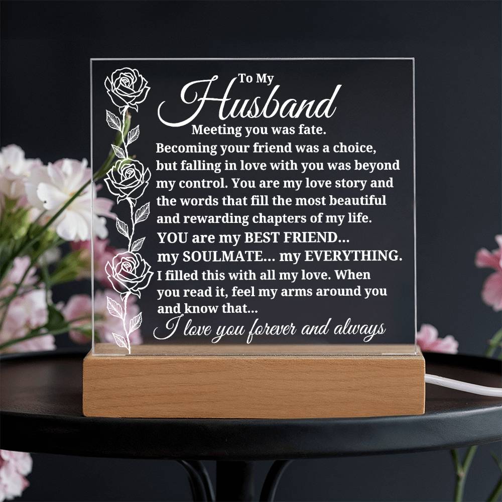 To My Husband "Meeting you was..." Acrylic Plaque