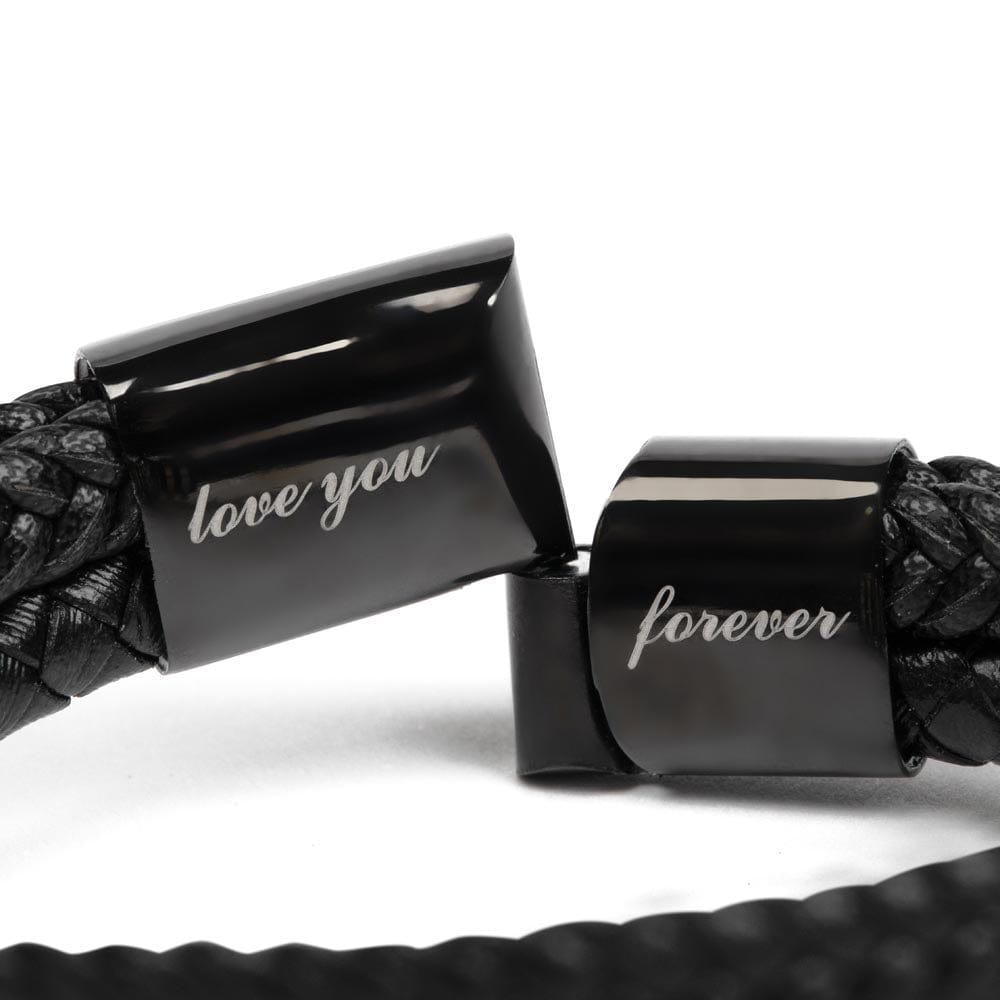 To My Husband "I'm so grateful God gave me..." Men's Leather Bracelet