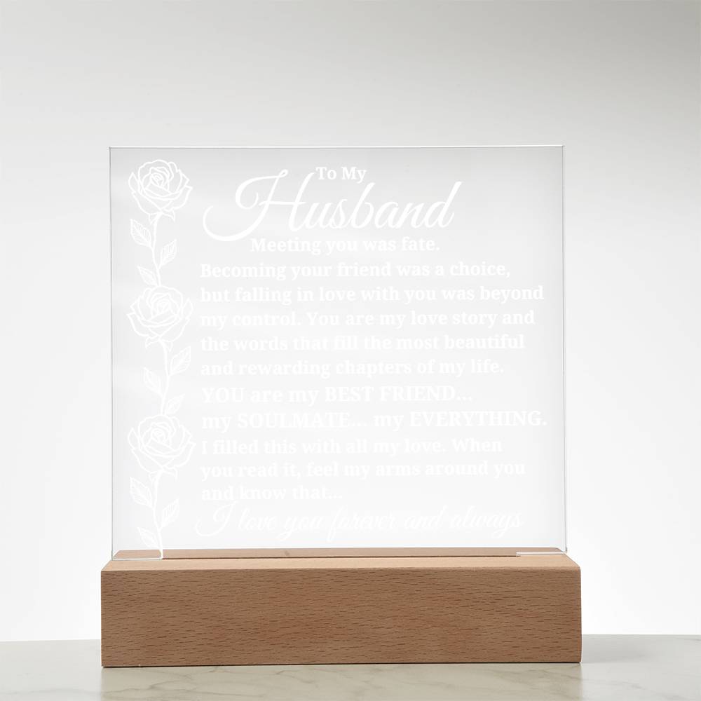 To My Husband "Meeting you was..." Acrylic Plaque