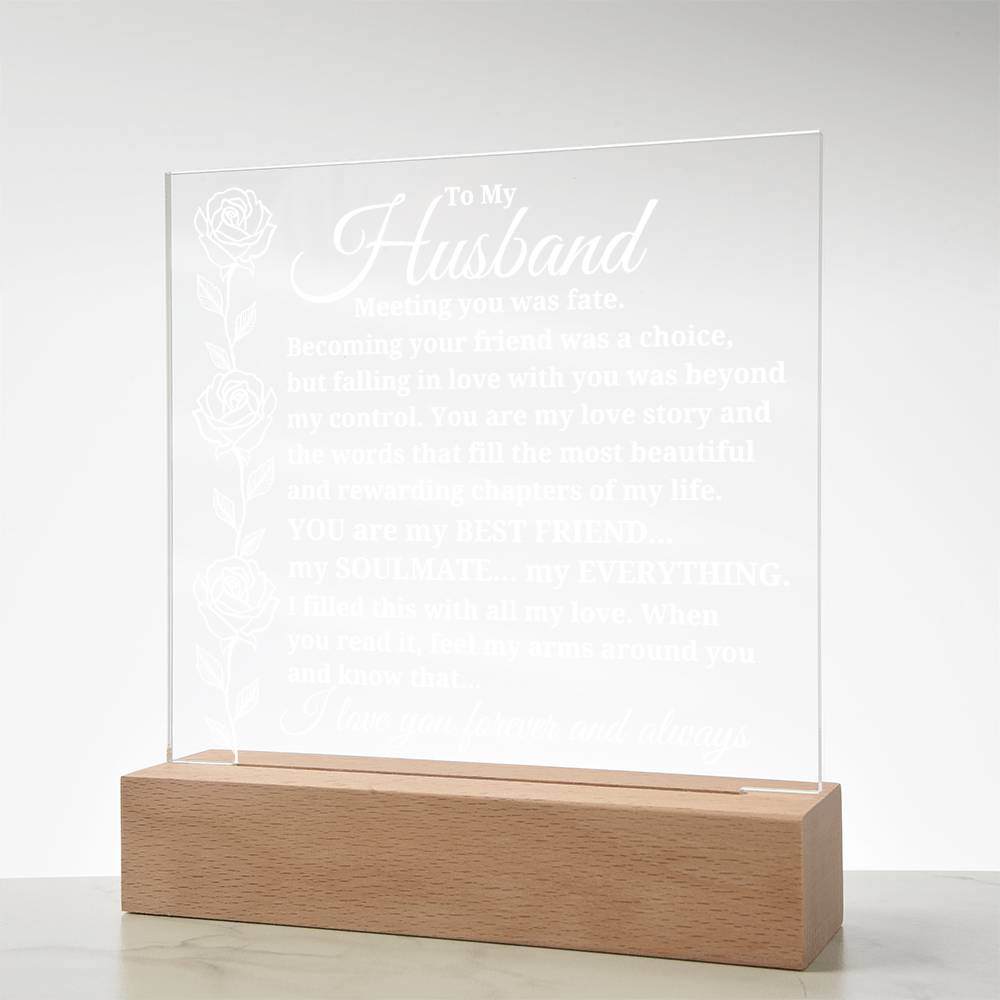 To My Husband "Meeting you was..." Acrylic Plaque