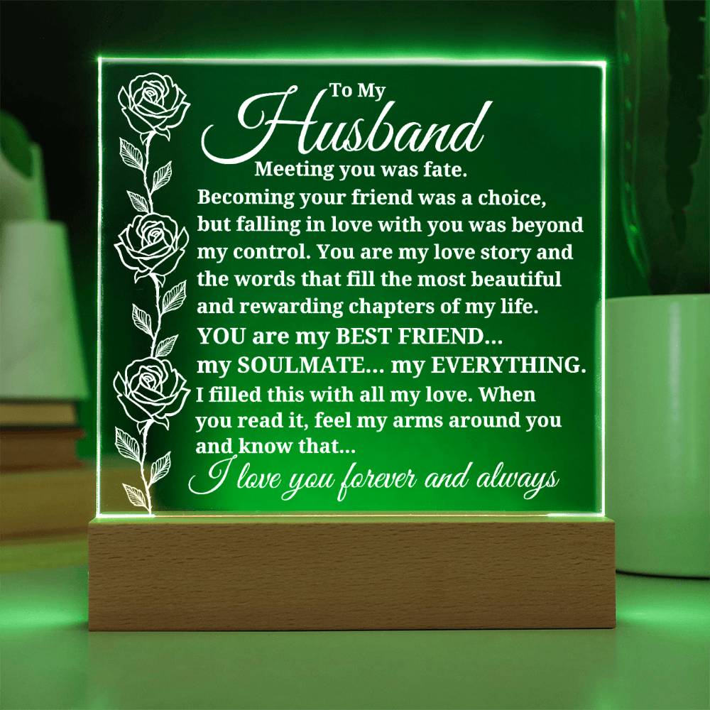 To My Husband "Meeting you was..." Acrylic Plaque