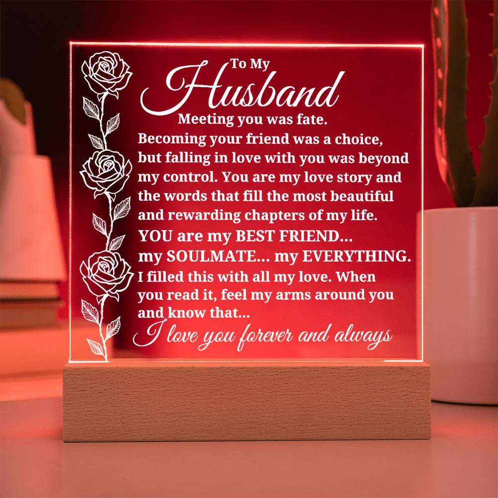 To My Husband "Meeting you was..." Acrylic Plaque