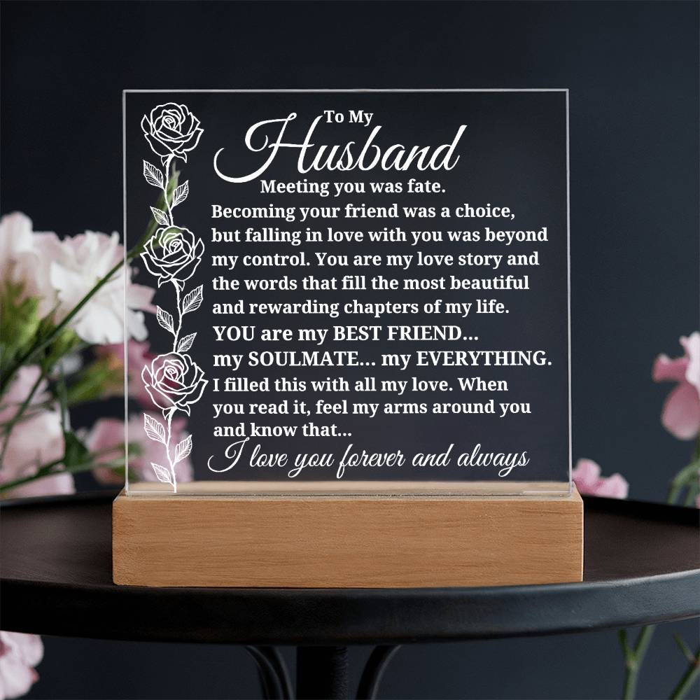 To My Husband "Meeting you was..." Acrylic Plaque