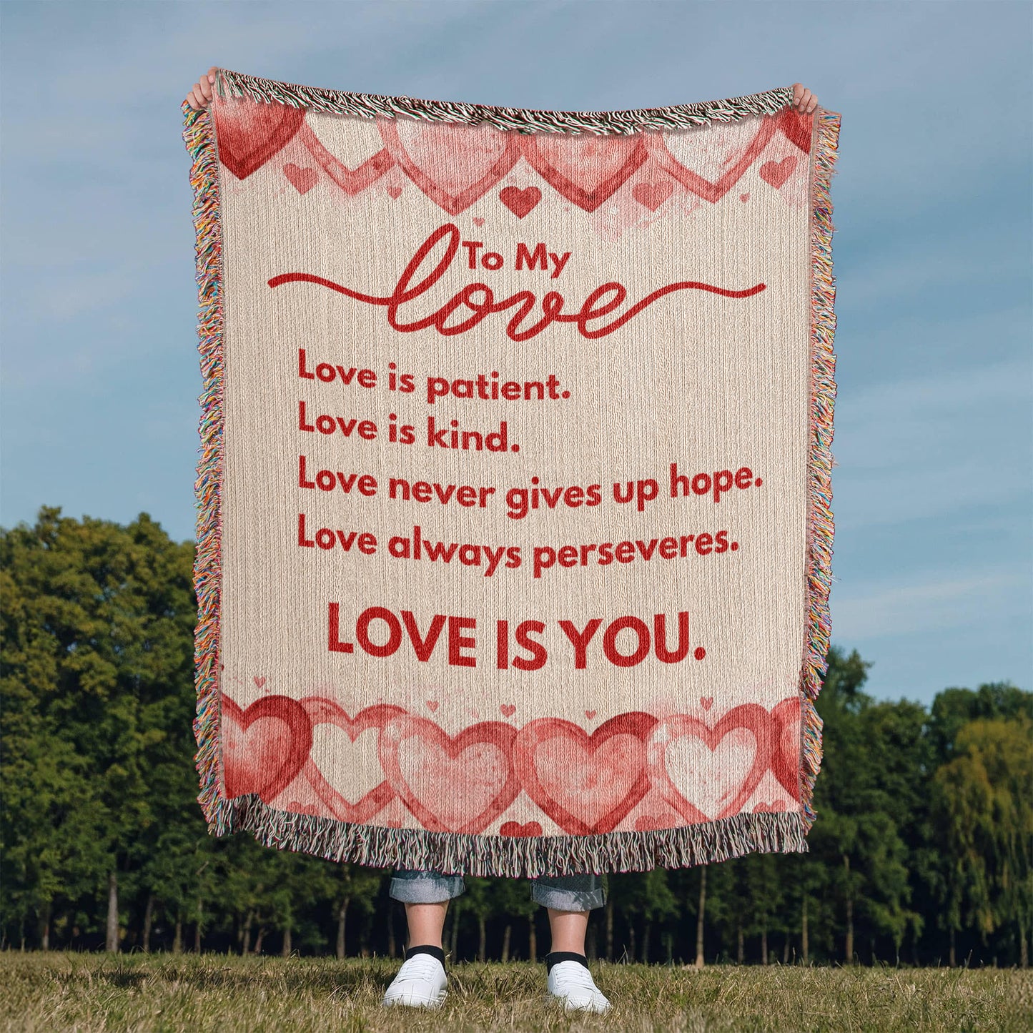 To My Love "Love is..." Heirloom Woven Blanket 50" X 60"