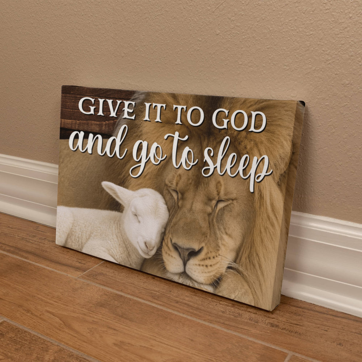 Give It To God Lion and Lamb Premium Gallery Wrapped Canvas