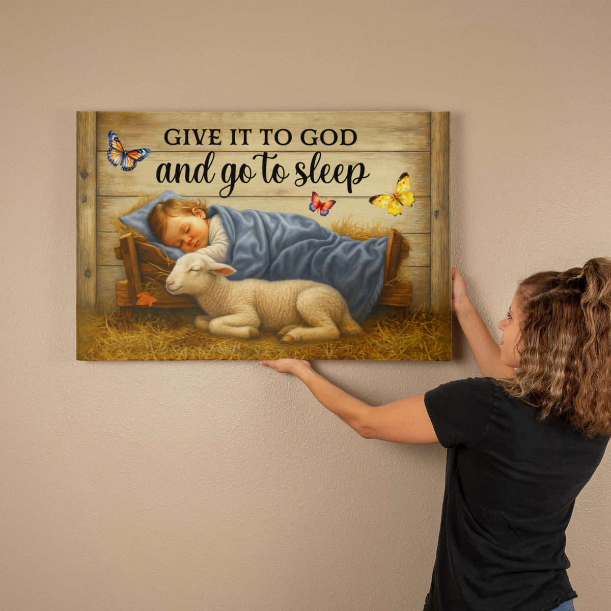 Give It To God And Go To Sleep Gallery Wrapped Canvas