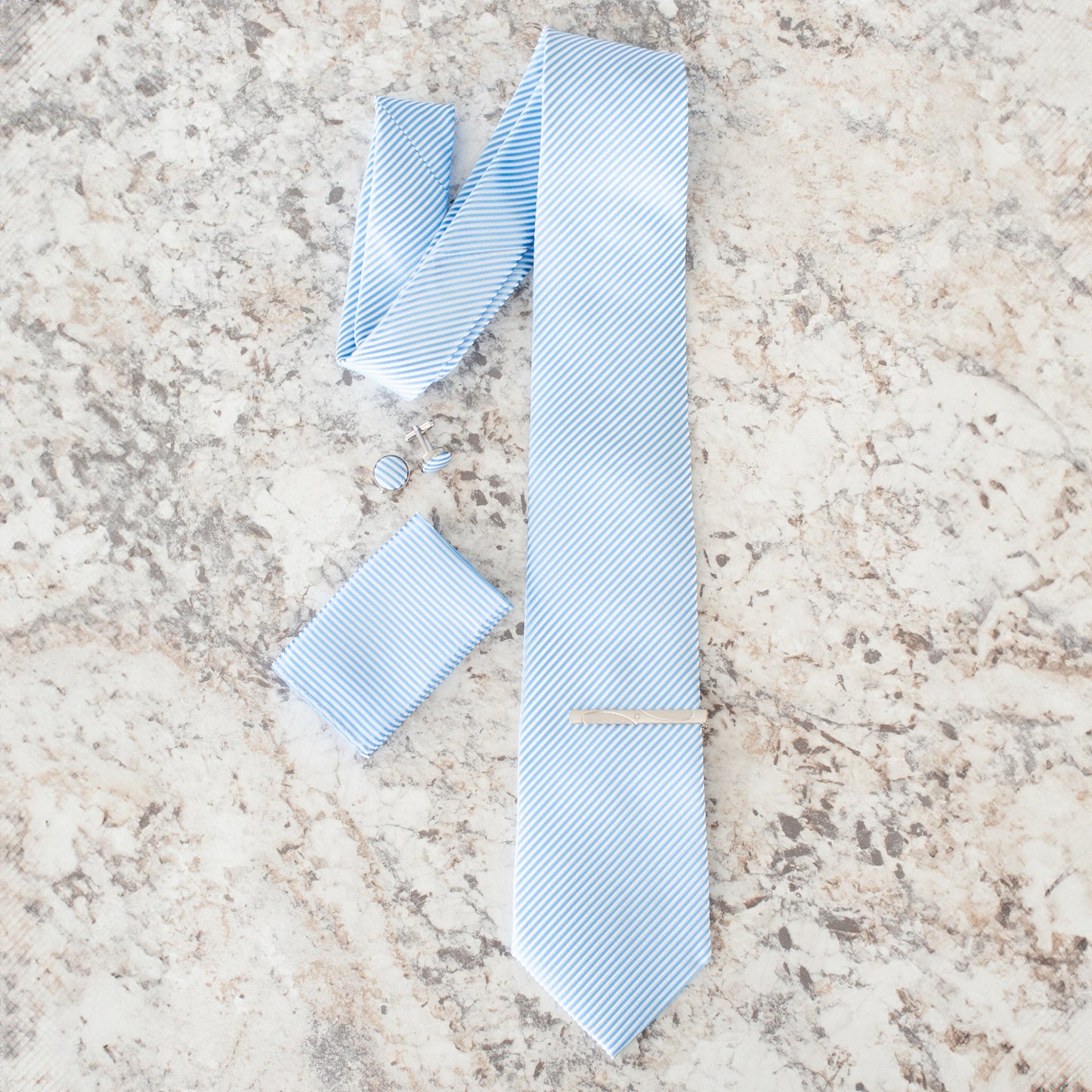 "A Dad Who Wears Ties is My Hero" Engraved Tie Gift Box: Includes Premium Tie, Tie Clip, and Matching Handkerchief
