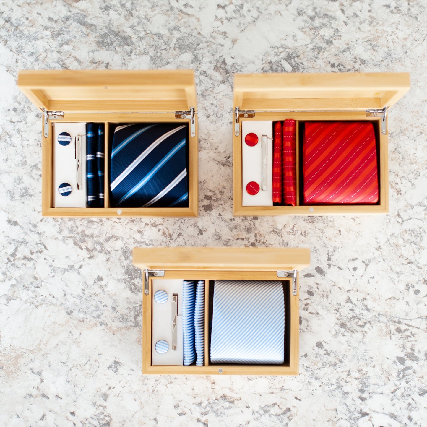 To My Husband "I'm So Grateful God..." Engraved Tie Gift Box: Includes Premium Tie, Tie Clip, and Matching Handkerchief