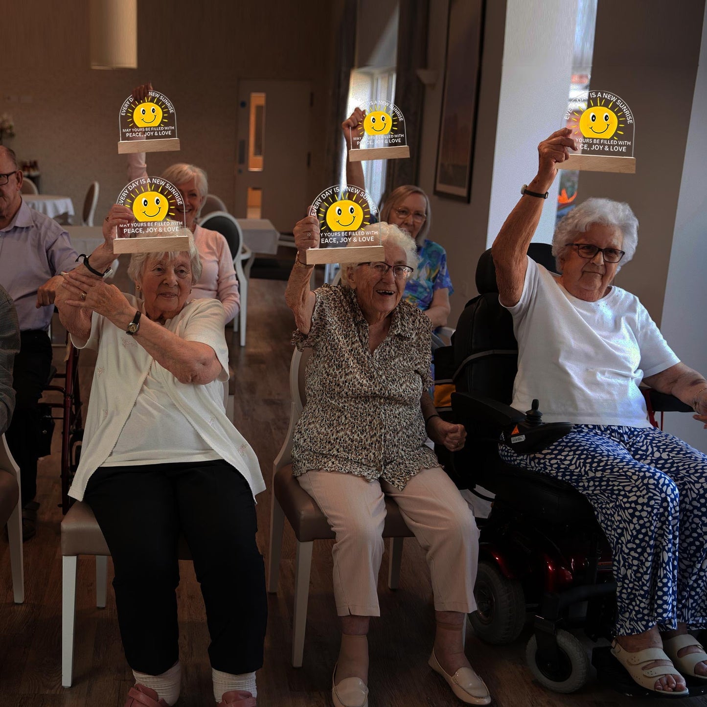 Sponsor-A-Smile & We'll Ship A Smile to Elderly Moms & Dads In Nursing Homes | Lighted Acrylic Plaque Nightlight